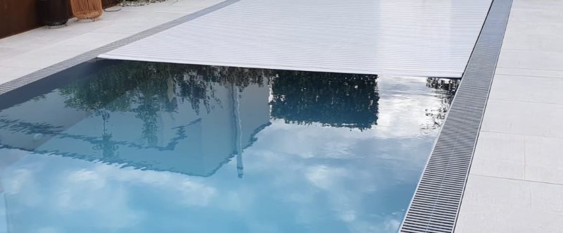PP Pool grau BrainPool Überlauf Schwimmbecken swimming pool
